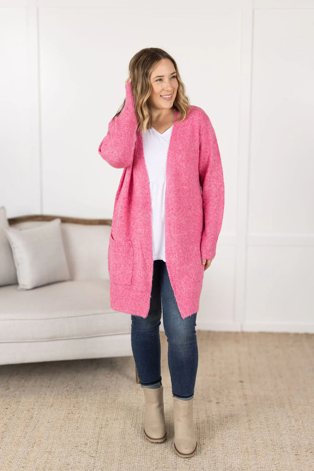 Madison Cozy Cardigan | Pink