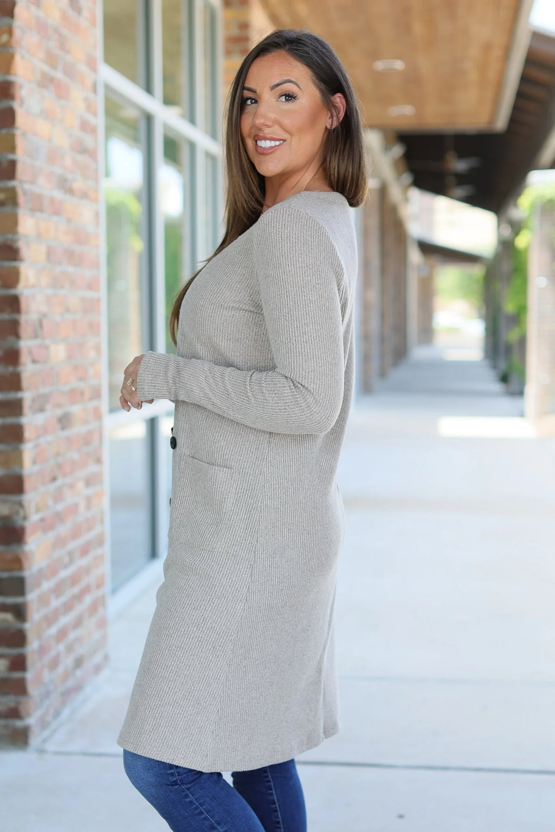 Colbie Ribbed Knit Cardigan | Mocha