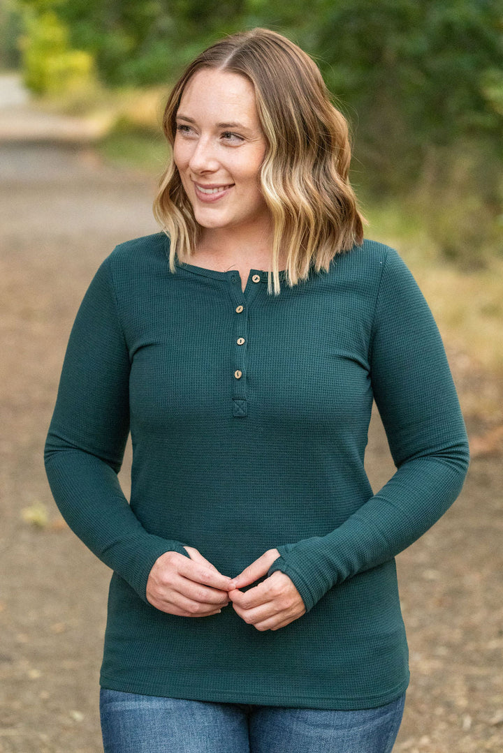 Harper Long Sleeve Henley | Evergreen