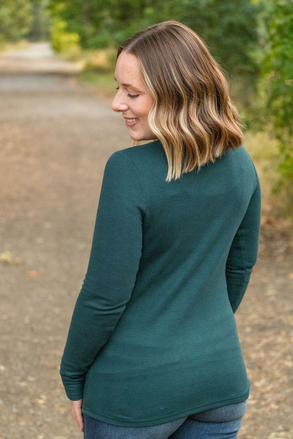 Harper Long Sleeve Henley | Evergreen