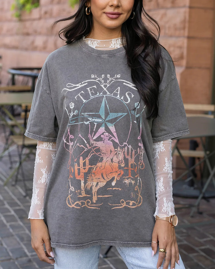 Grace and Lace | Boyfriend Fit Graphic Tee | Texas