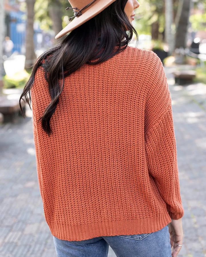 Grace and Lace | Boyfriend Slouchy Knit Sweater | Ginger Spice