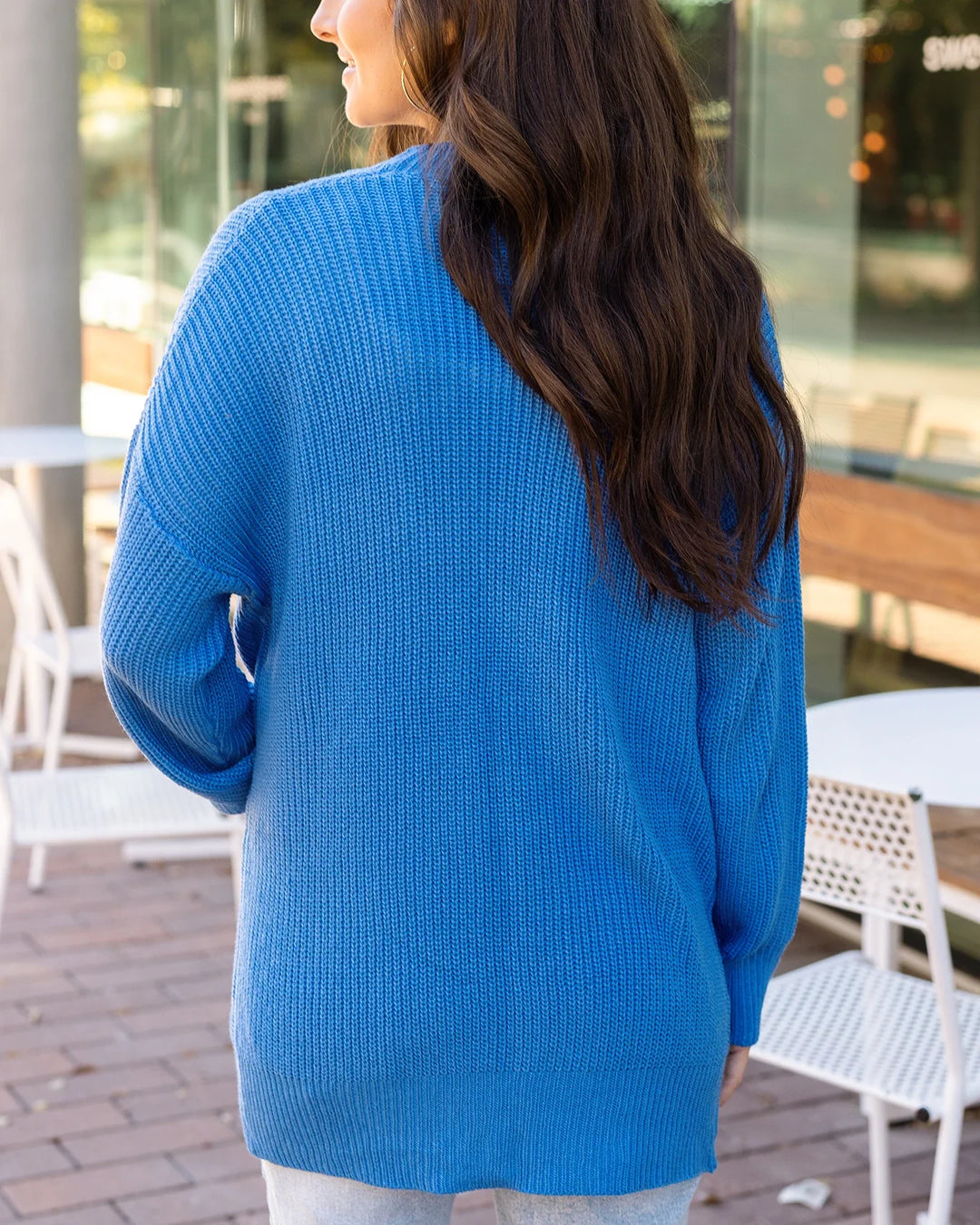 *PREORDER* Grace and Lace | Oversized Comfy Knit Cardigan | Blue - ESTIMATED TO SHIP FEB 10