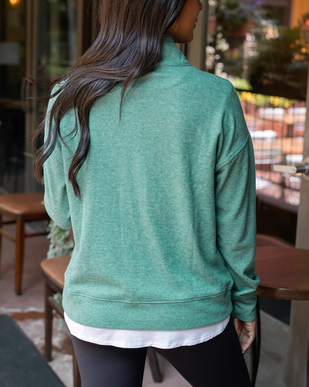 Grace and Lace | Cool Day Quarter Zip Pullover | Glade Green