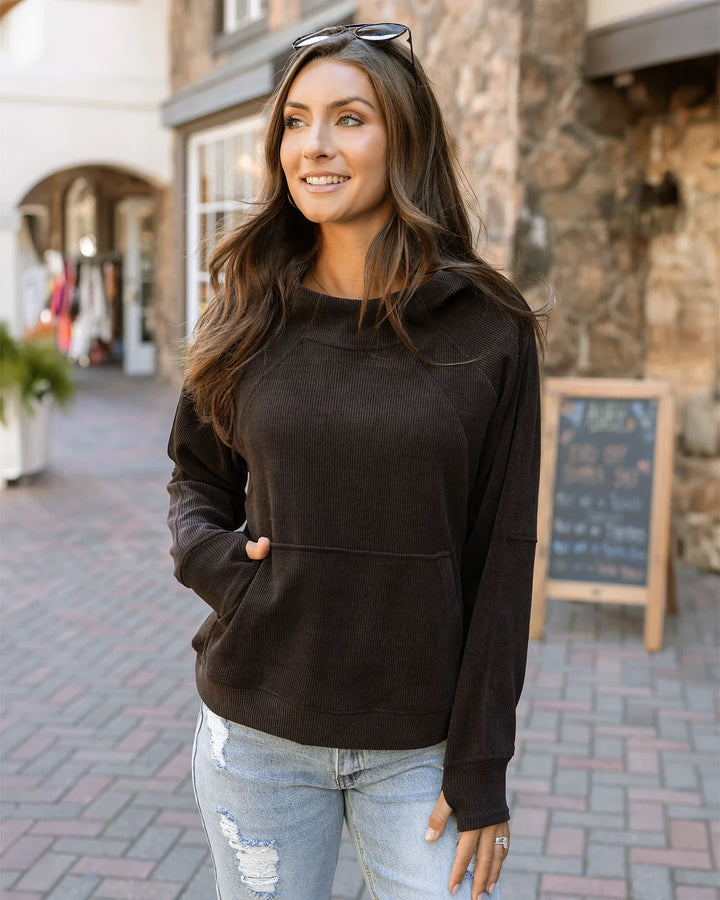 Grace and Lace | Corded Pullover | Java