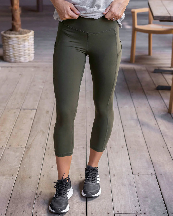 Grace and Lace | Daily Capri Pocket Leggings | Olive