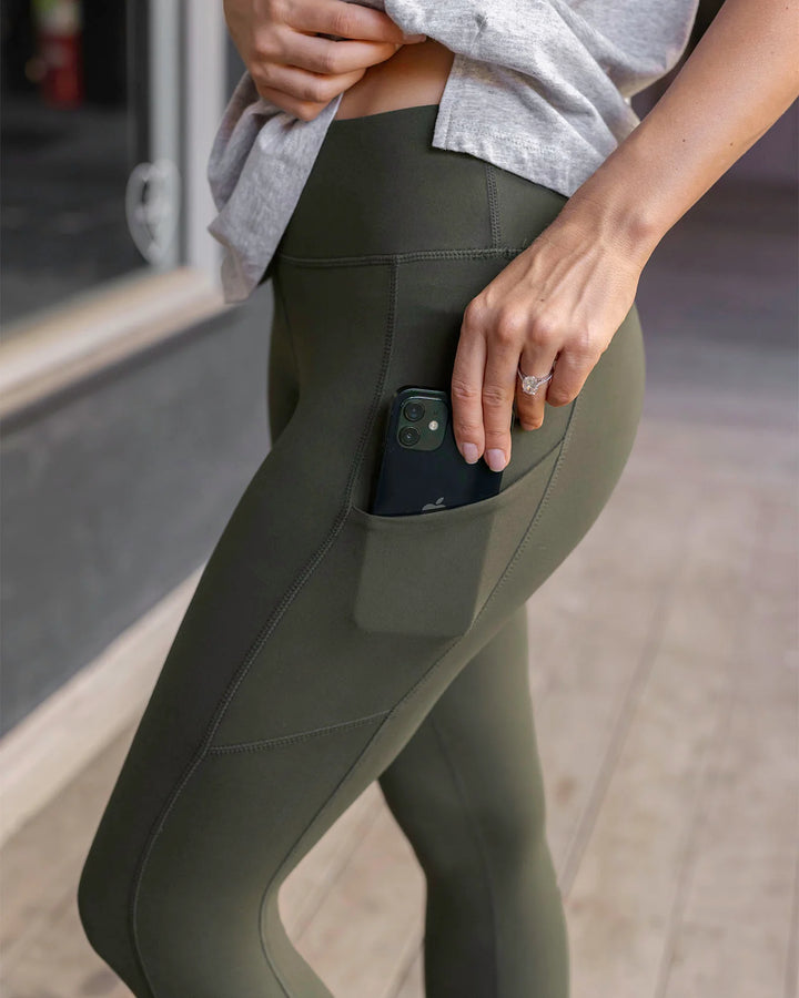 Grace and Lace | Daily Capri Pocket Leggings | Olive