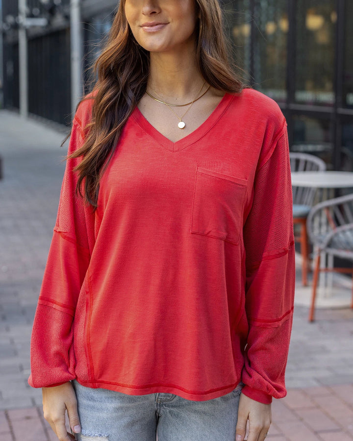 Grace and Lace | Dolman Sleeve Boho V-Neck Top | Poppy