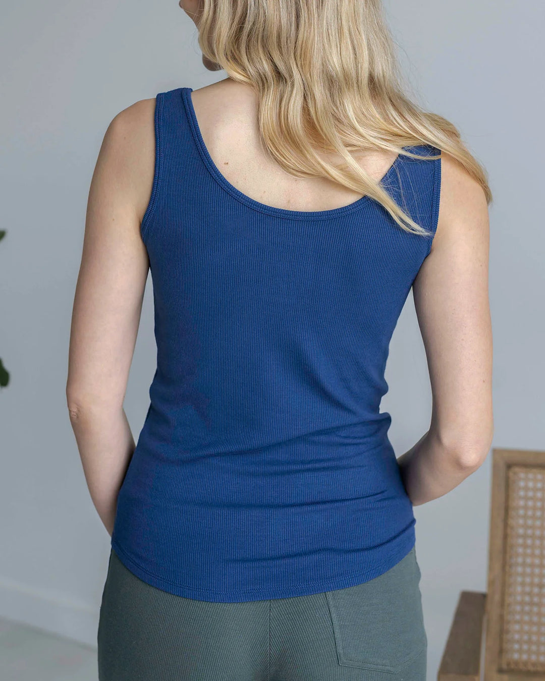 Grace and Lace | Essential Ribbed Fitted Tank Top | Classic Blue