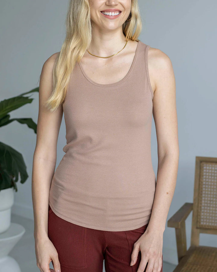 Grace and Lace | Essential Ribbed Fitted Tank Top | Nude