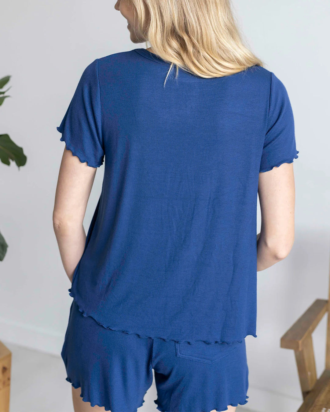 Grace and Lace | Essential Ribbed Relaxed Fit Tee | Classic Blue