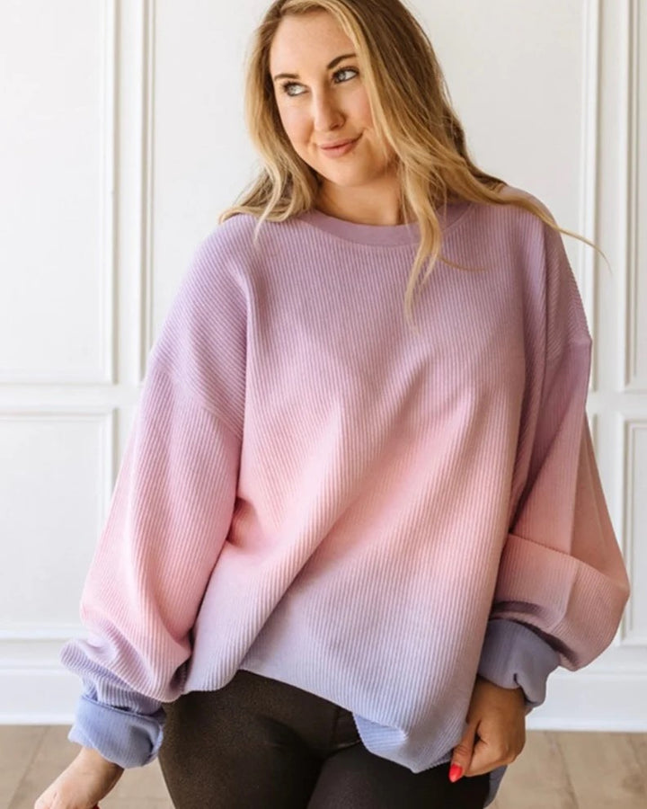 Luxe Essential Corded Sweatshirt | Cotton Candy