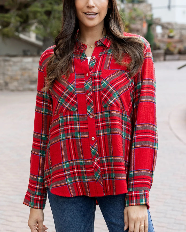 Grace and Lace | Favourite Button Up | Christmas Plaid