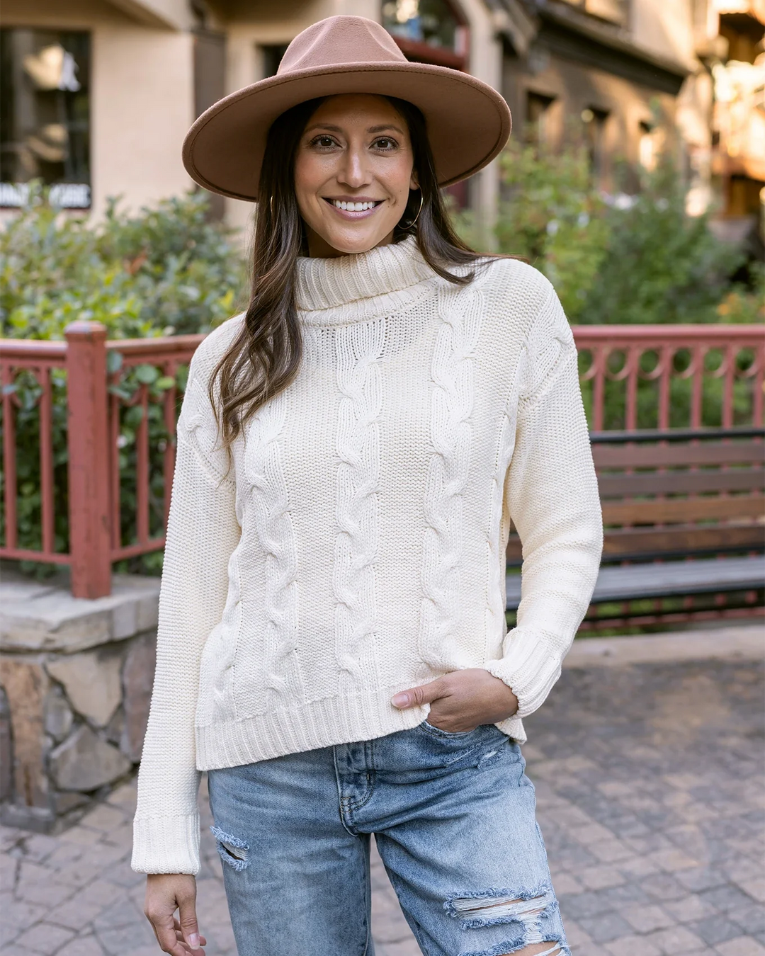 Grace and Lace | High Neck Cable Knit Sweater