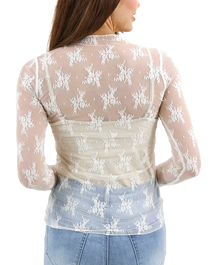 Grace and Lace | Lace Mesh Top | Ivory