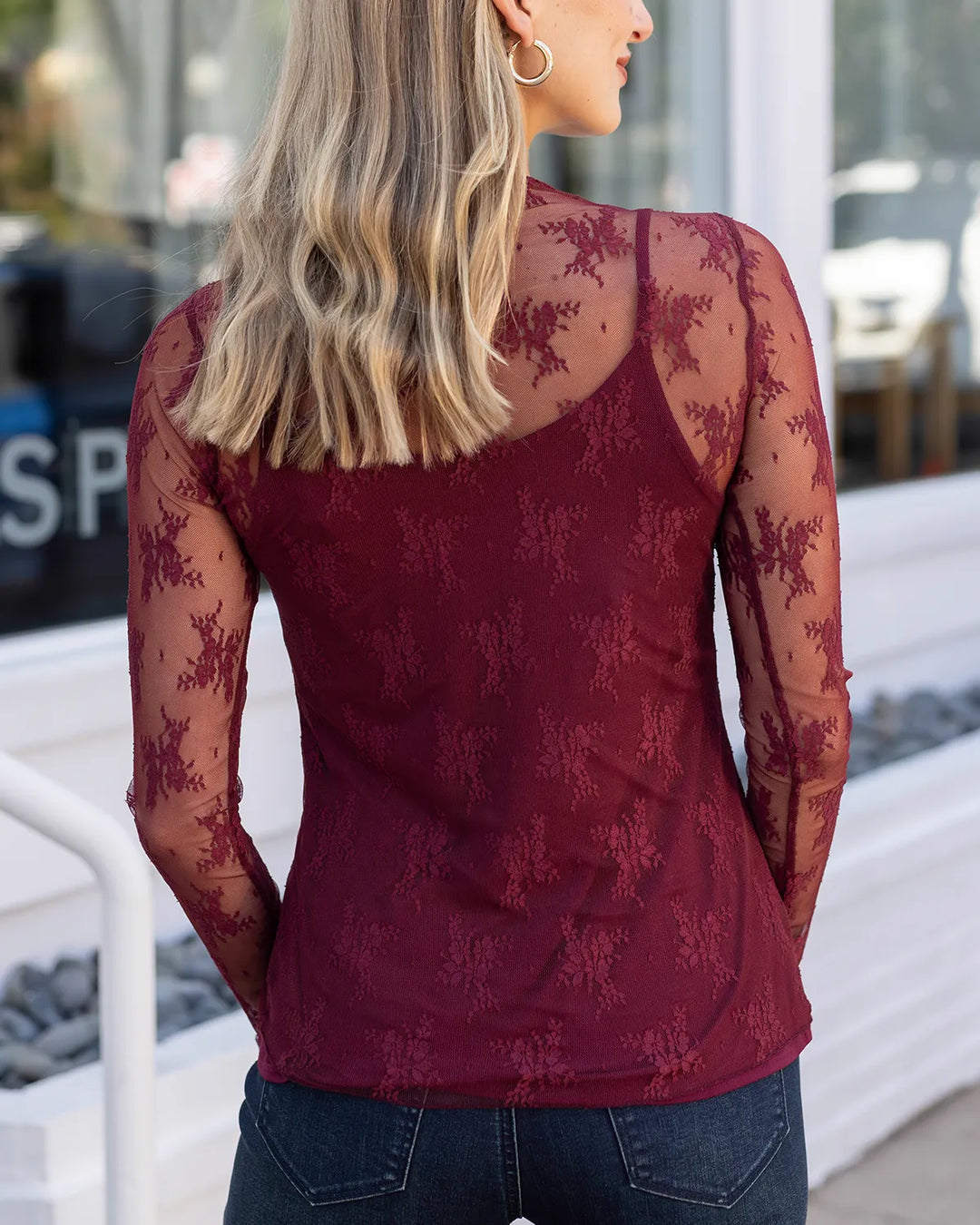 Grace and Lace | Lace Mesh Top | Port