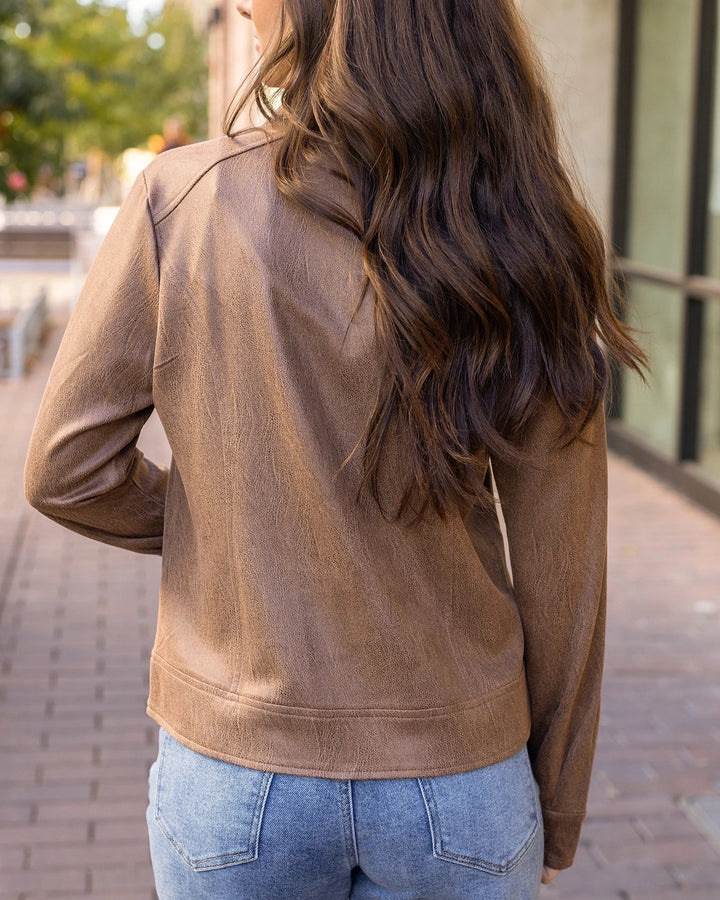 Grace and Lace | Lightweight Faux Leather Jacket | Cafe