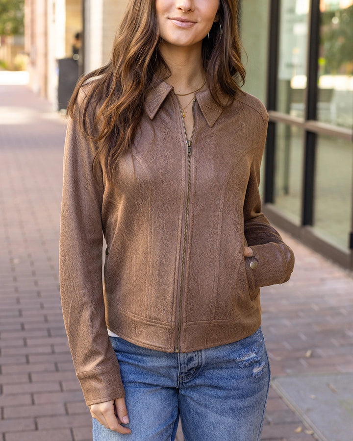 Grace and Lace | Lightweight Faux Leather Jacket | Cafe