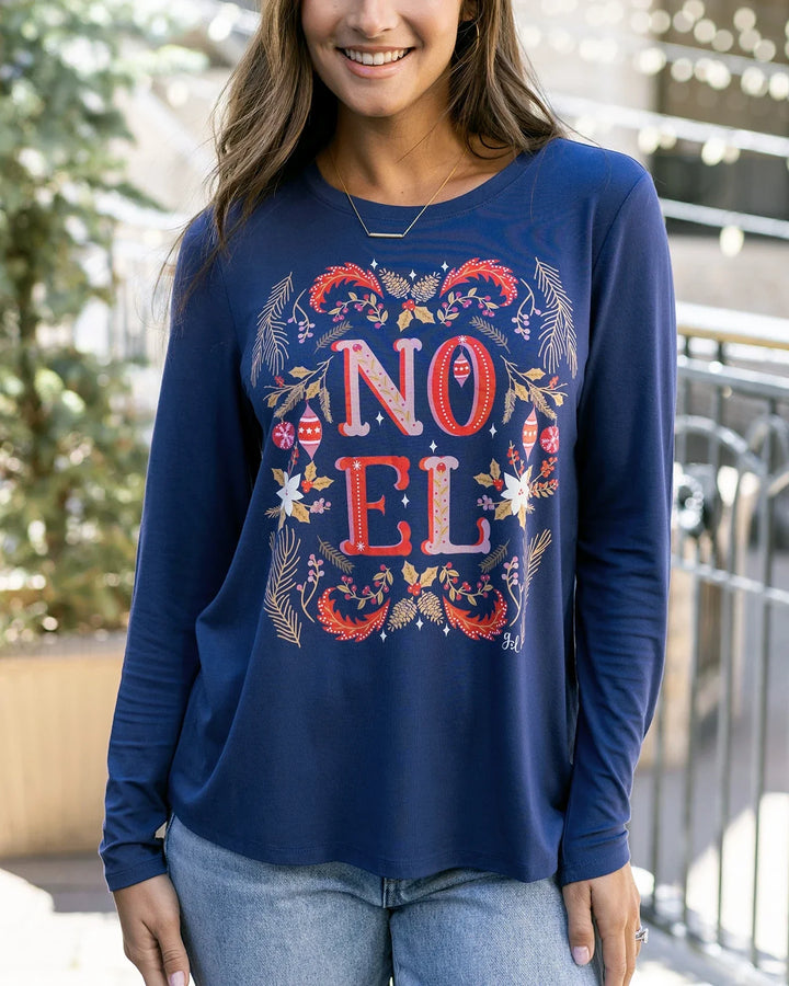 Grace and Lace | Long Sleeve Crew Neck Graphic Tee | Noel