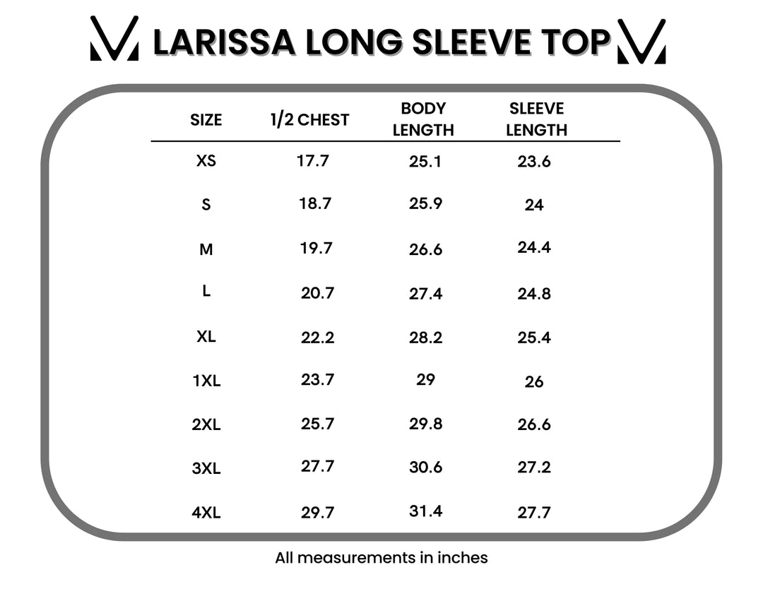 Larissa Long Sleeve V-Neck Top | Blue