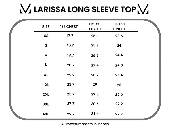 Larissa Long Sleeve V-Neck Top | Blue