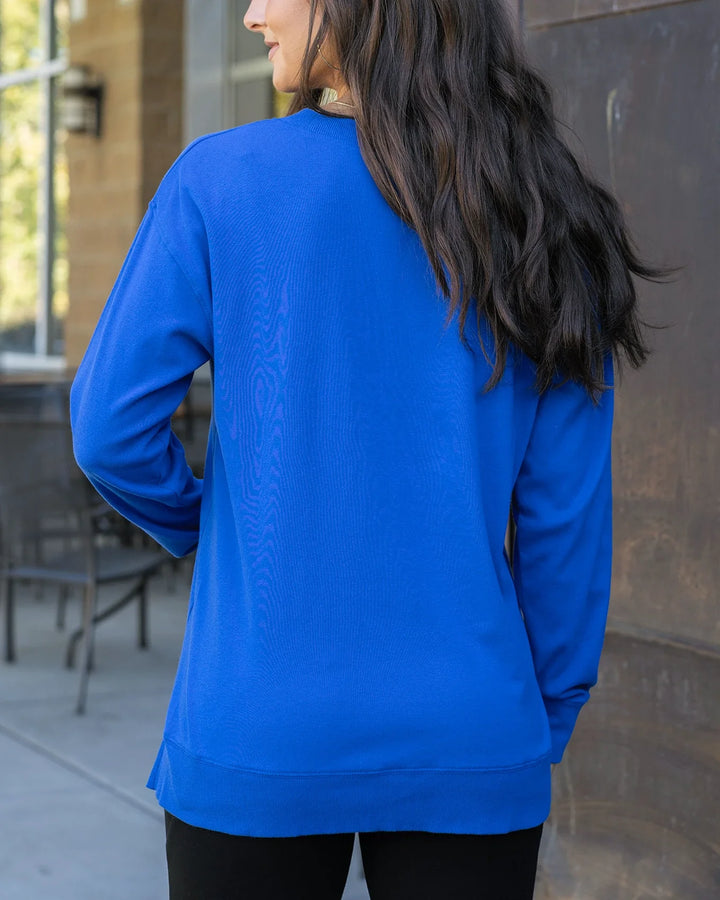 Grace and Lace | Original Essentials Long Sleeve Tee | Cobalt Blue