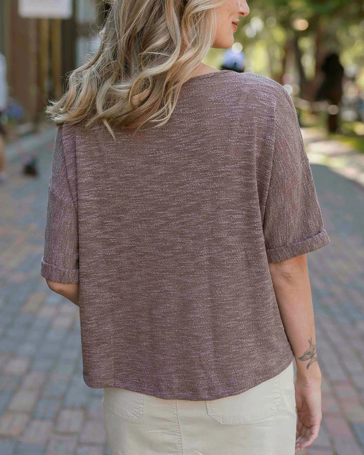 Grace and Lace | Pocket Sweater Tee | Mocha