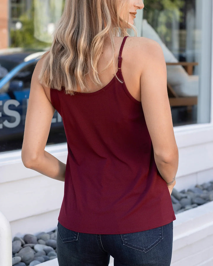 Grace and Lace | Scoop Neck Cami | Wine