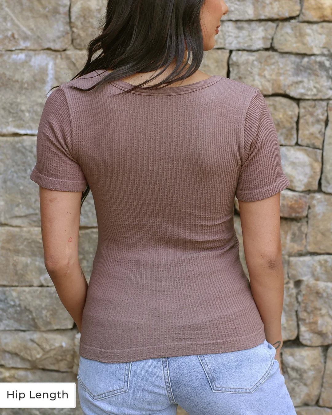 Grace and Lace | Short Sleeve Brami | HIP (OLD WAIST) LENGTH | Taupe