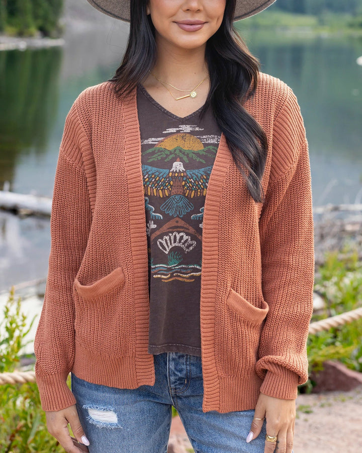 Grace and Lace | Slouchy Knit Pocket Cardigan | Baked Pumpkin