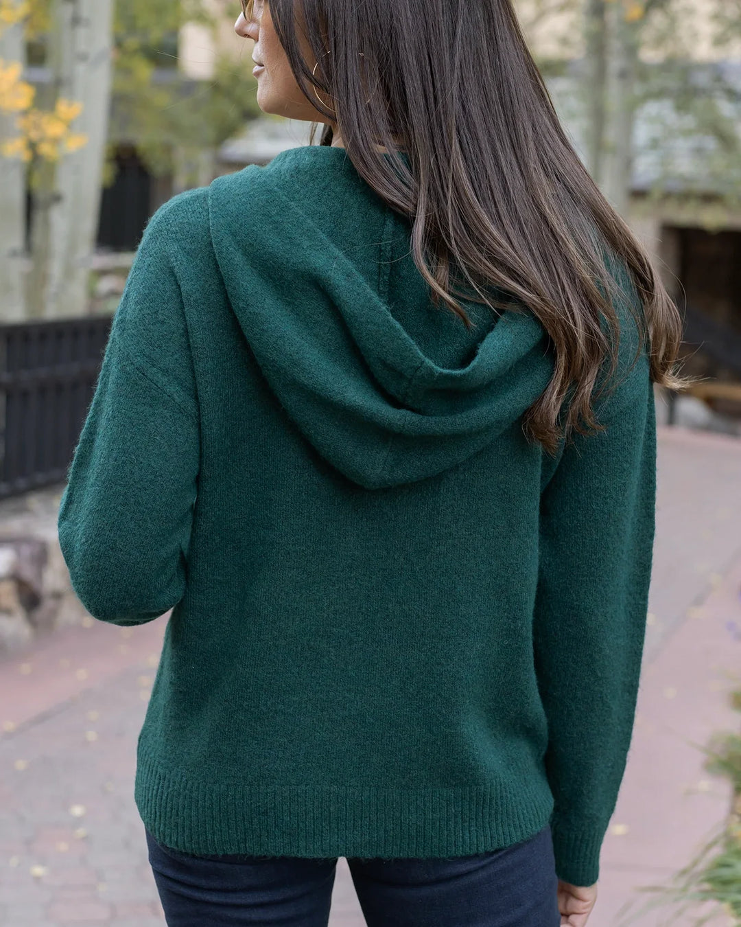 Grace and Lace | So Soft Knit Sweater Hoodie | Deep Green