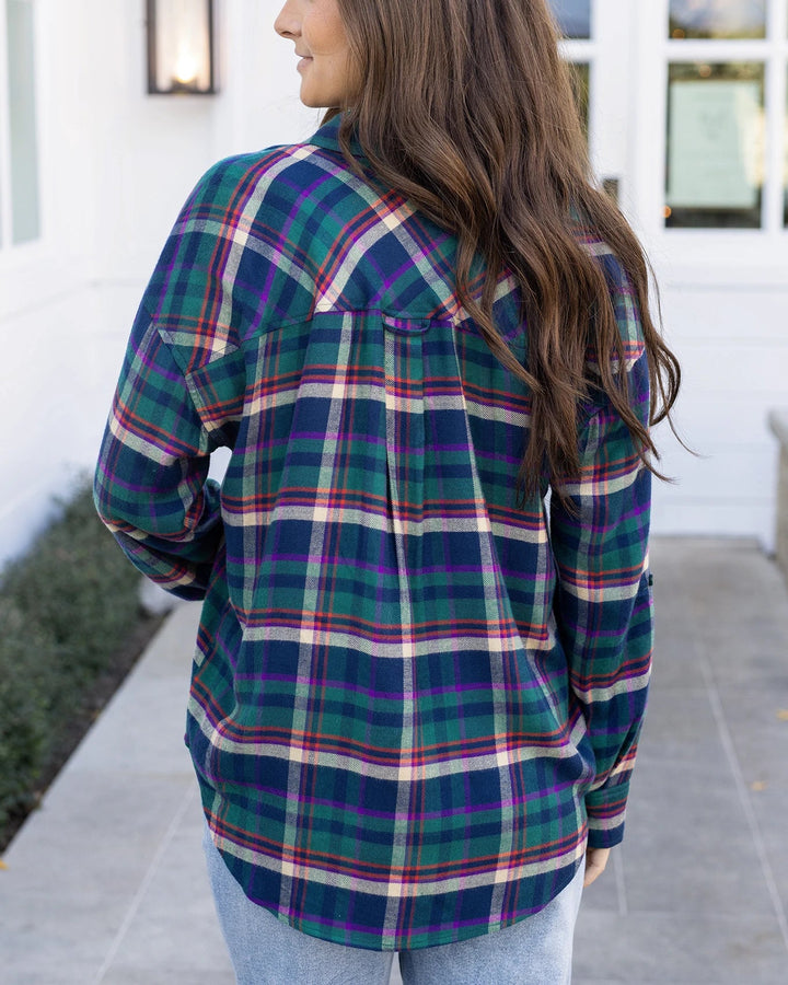 Grace and Lace | Soft Brushed Spring Plaid Shirt | Jewel Plaid