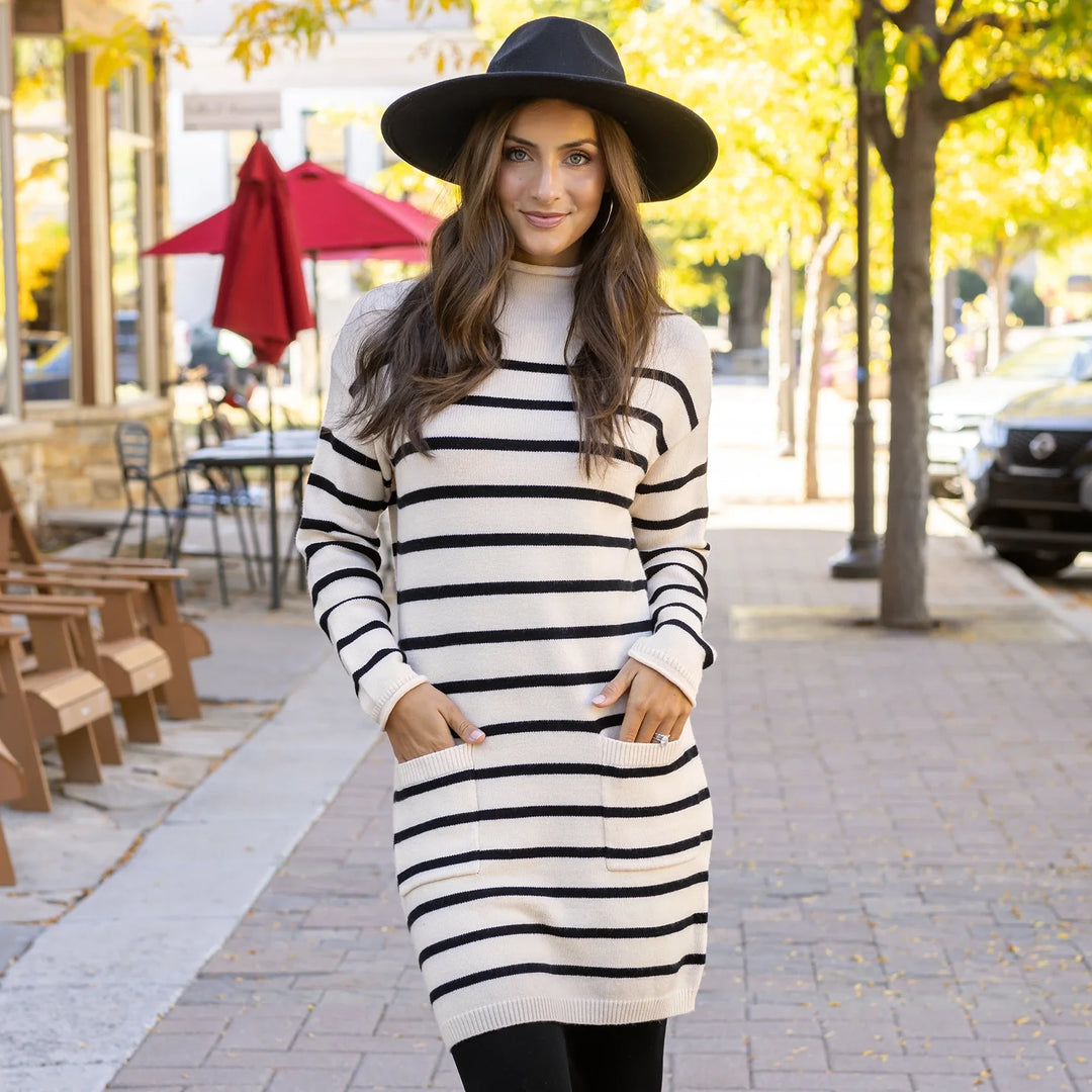 Grace and Lace | Striped Sweater Dress