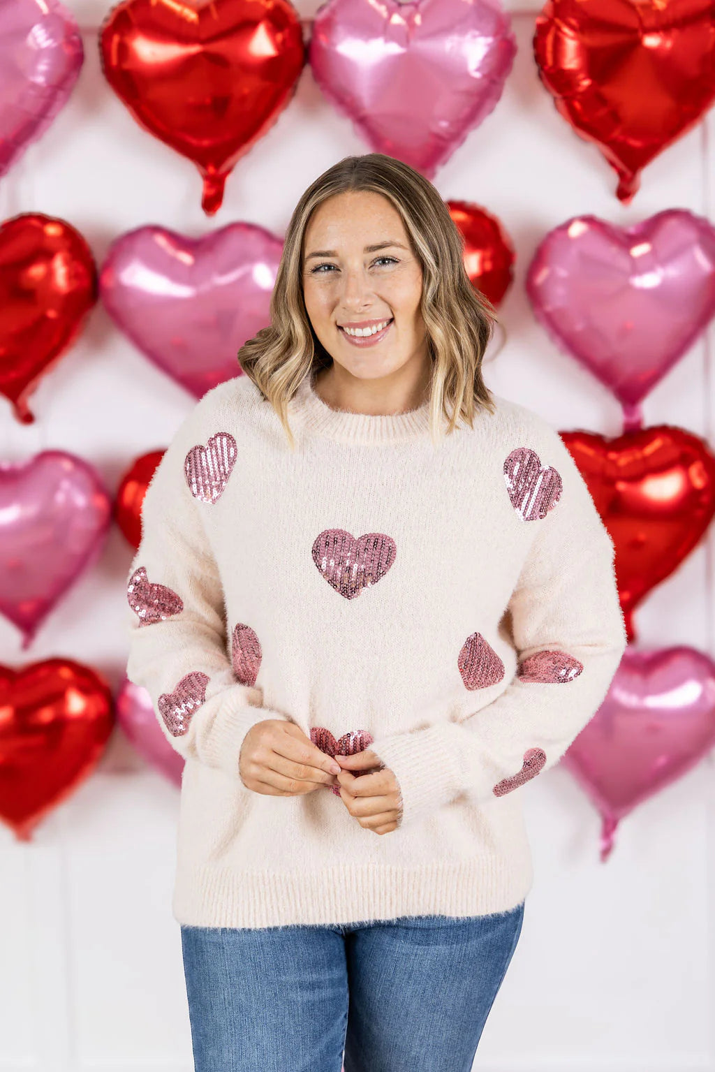 Michelle Mae | Sparkle Hearts Sweater