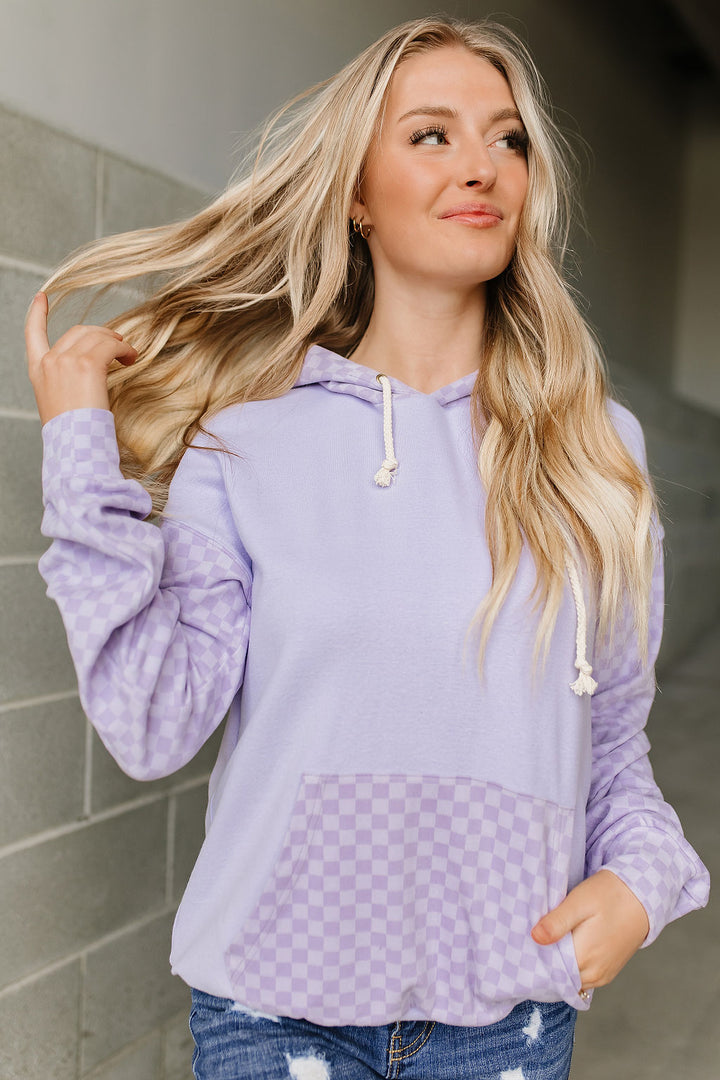 Ampersand Ave | Performance Fleece University Hoodie | Checked Out Purple